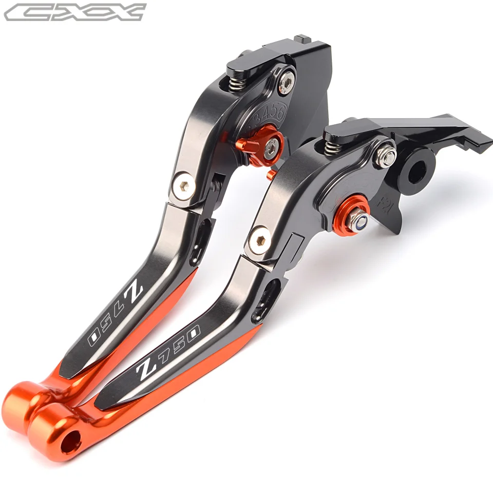 Для Kawasaki Z750 2007 2008 2009 2010 2011 2012 аксессуары для мотоциклов Короткие сцепные рычаги логотип z750 - Цвет: Оранжевый