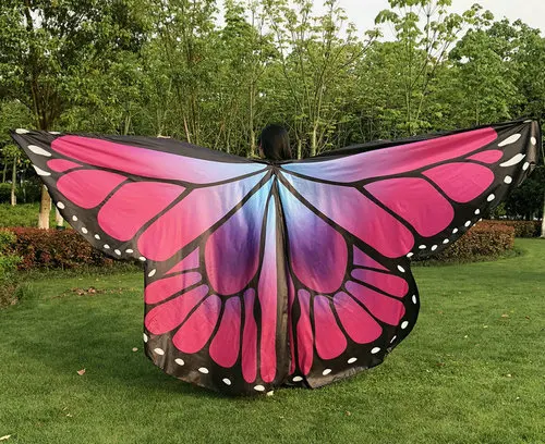 Крылья для взрослых, цветные крылья бабочки, крылья для танца живота, крылья isis, разрезные крылья(без палочек - Цвет: Adult