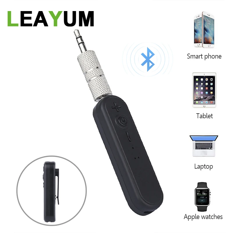 

Bluetooth 4.2 Adapter Car Aux Wireless Audio Adapter Hands-free Calling Portable Receiver 3.5mm Jack Output for Home/Car Audio