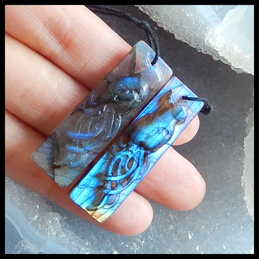 

Natural Labradorite Woman Earring ,Fashion Jewelry,Charms Women Earrings Jewelry Gift Gem Customized,39x12x7mm,9.9g