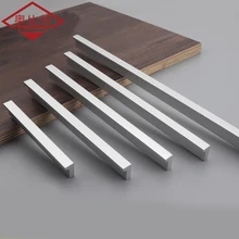 AOBT Silver Drawer Handles Aluminum Alloy Simple Long American Cabinet Cupboard Pulls Wardrobe Door Handle Hardware 206