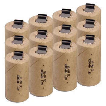 

12 pcs SC 3000mah 1.2v battery NIMH rechargeable batteries for emergency light toy equipment power for electric screwdriver