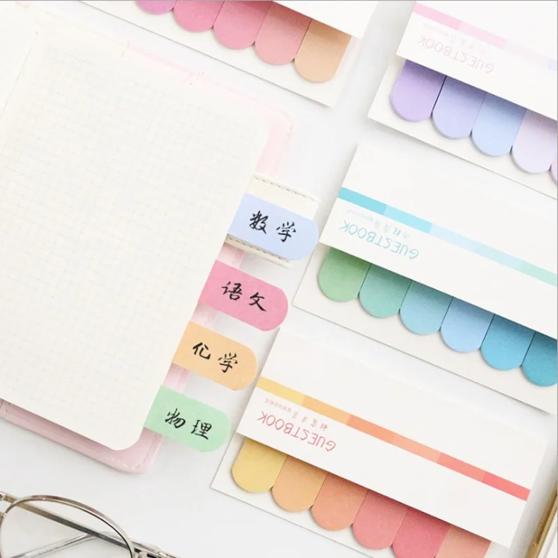 24 pcs/Lot Rainbow color sticky notes Mini index label Guestbook memo