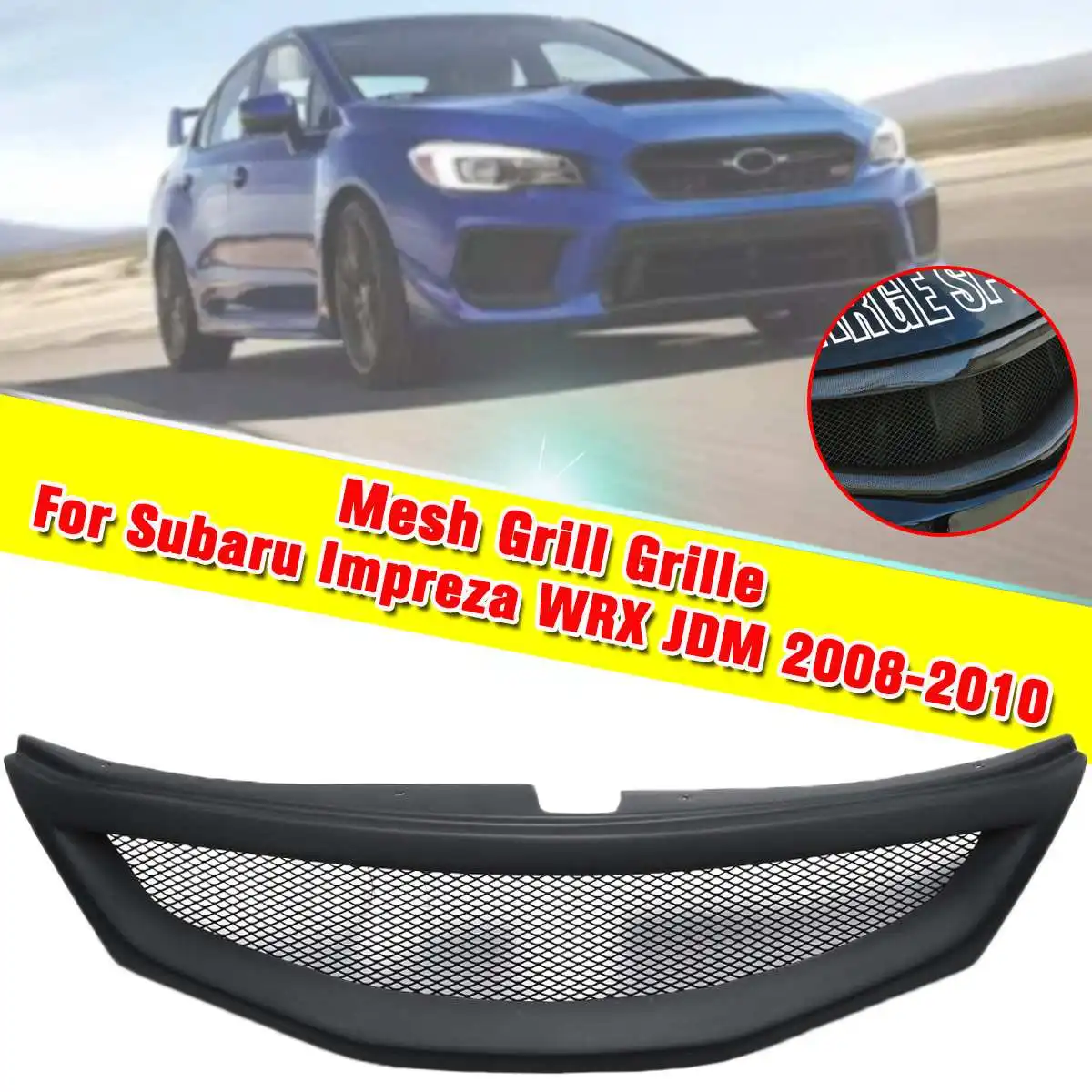 

FRP Racing Car Front Bumper Mesh Grill for Subaru Impreza WRX for JDM 2008 2009 2010 Car Styling Auto Accessories