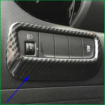 

For Hyundai Kona Encino 2018 2019 Car styling Interior Off Button Cover Headlight switch Control Panel Frame cover trim Stickers