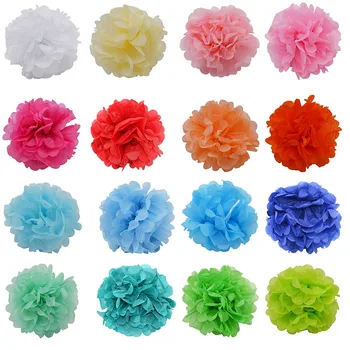 

1pc 4-12inch Tissue Paper Pompom Pom Poms Wedding Decoration DIY Paper Flower Balls Baby Shower Birthday Party Crafts Supplies