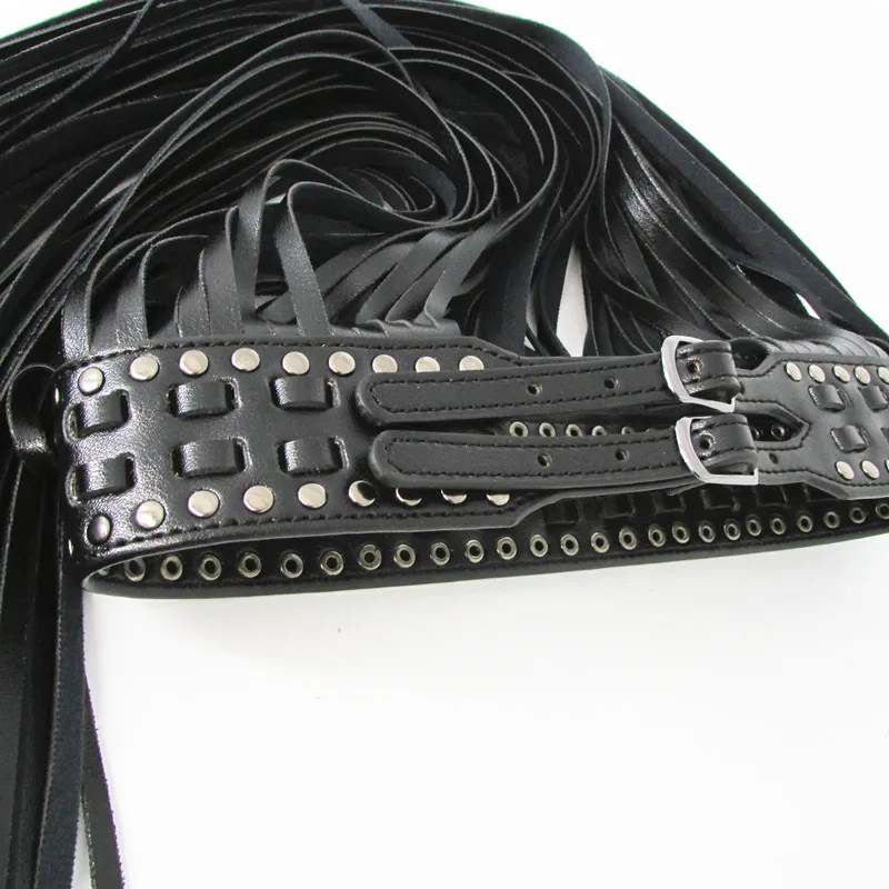 Leather Corset Belt With Fringe 