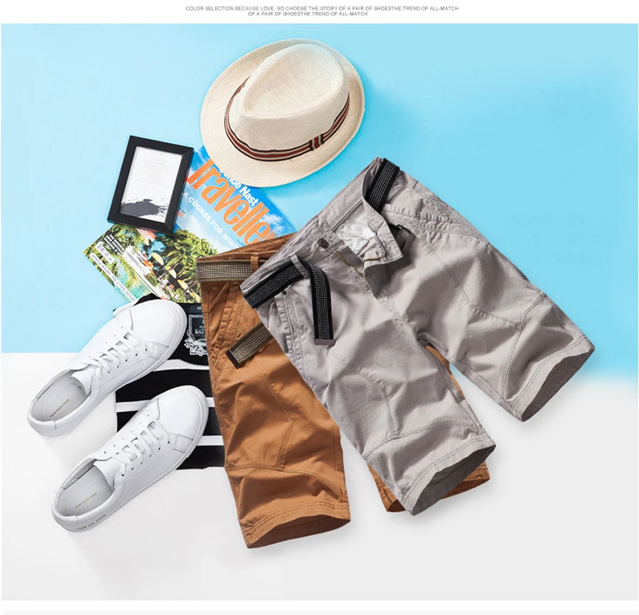 Летние Новые однотонные шорты свободный пояс мужские хлопок Slim Fit по колено повседневные мужские шорты плюс размер 6 цветов 18751-5
