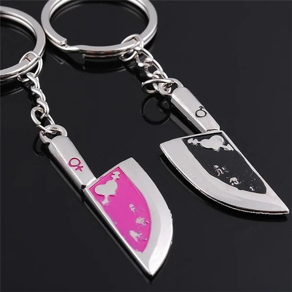 love kitchen knife couple keychain best key ring key chain gift for