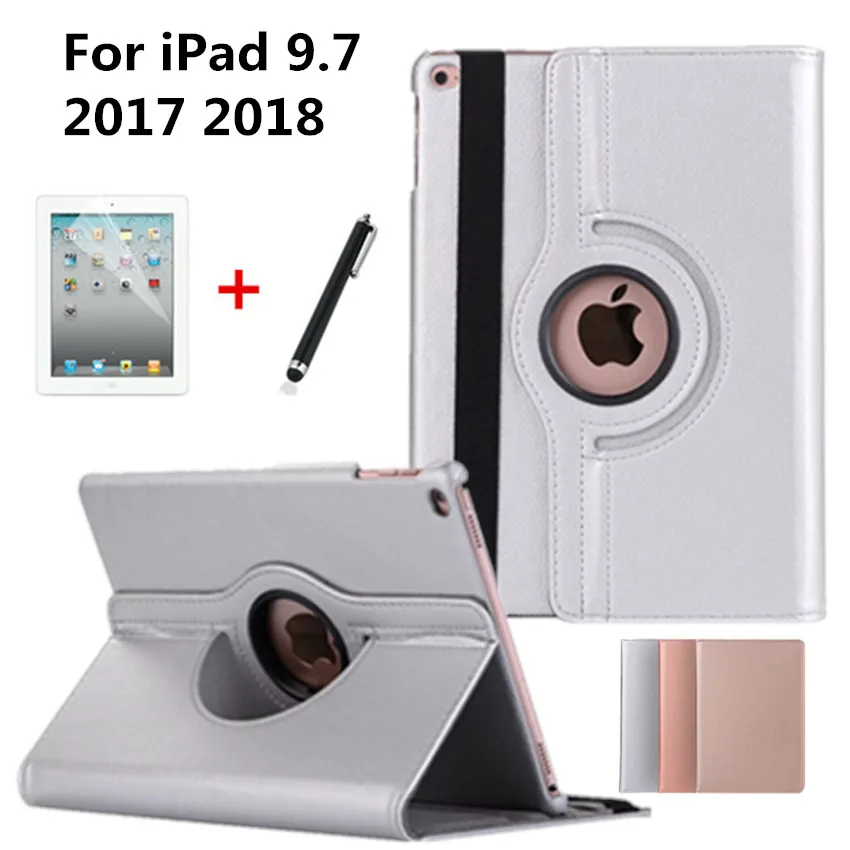

Rotating Case for Apple iPad Air 1 2 Flip Litchi Leather Cover With Smart Stand Holder for iPad 9.7 inch 2017/2018 for iPad 5/6