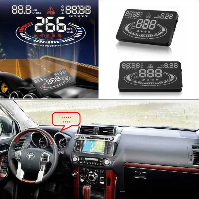 

Car HUD Head Up Display For TOYOTA Land Cruiser Prado J90 J120 J150 1996 ~ 2015 Driving Screen Projector Refkecting Windshield