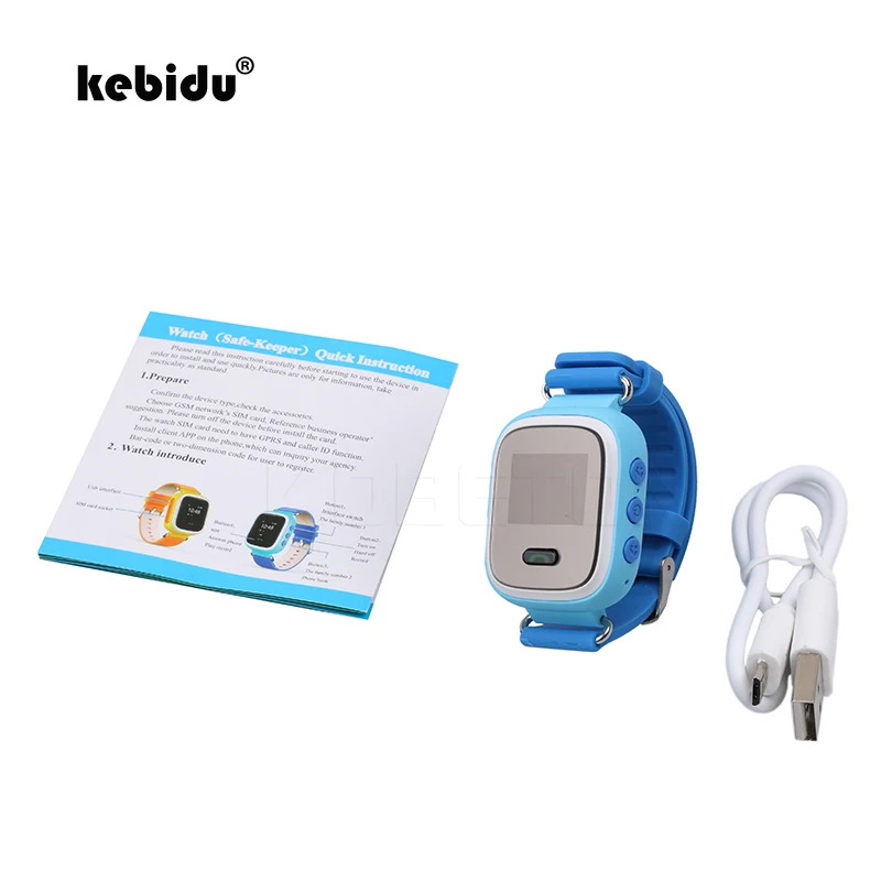 Смарт часы kebidu Q60 детские наручные с GPS трекером GSM GPRS локатором функцией защиты от