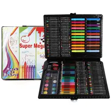 168 шт цветные ручки цветные карандаши восковые карандаши и кисти для рисования маслом детские ручки набор инструментов для рисования пластиковые игрушки для рисования