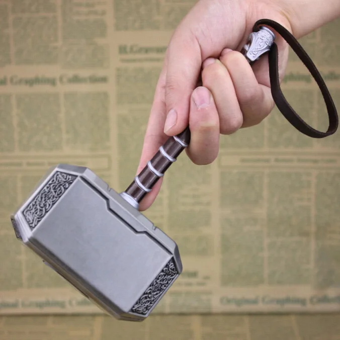 

Avengers 4 Endgame Thor Hammer Stormbreaker Captain American Cosplay Mjolnir Marvel Superhero Weapon Metal Material Props 20cm