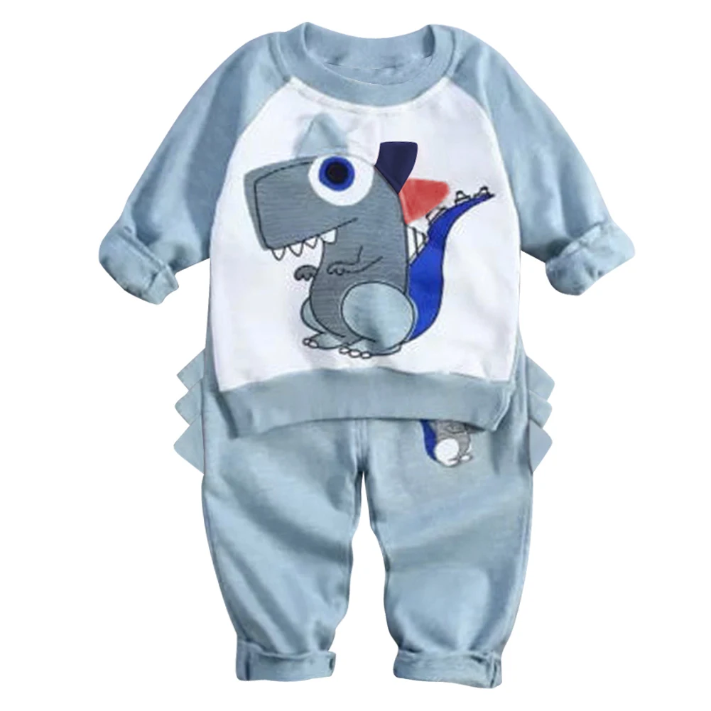Baby Top+Pants Set Toddler Kids Children Clothing Set Cartoon Dinosaur Long Sleeve Outfit Tops Clothes Harem Pants Trouser