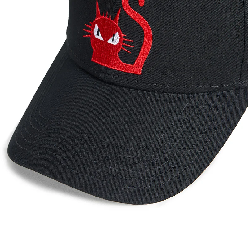 baseball-cap-black-hat-red-cat-visor