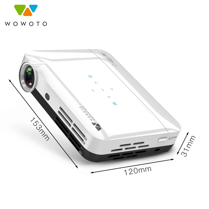 WOWOTO Projector 4K Resolution Android Wi-Fi Bluetooth Projector  40W 700Ansi LED Portable HD Beamer for  Home Cinema H10