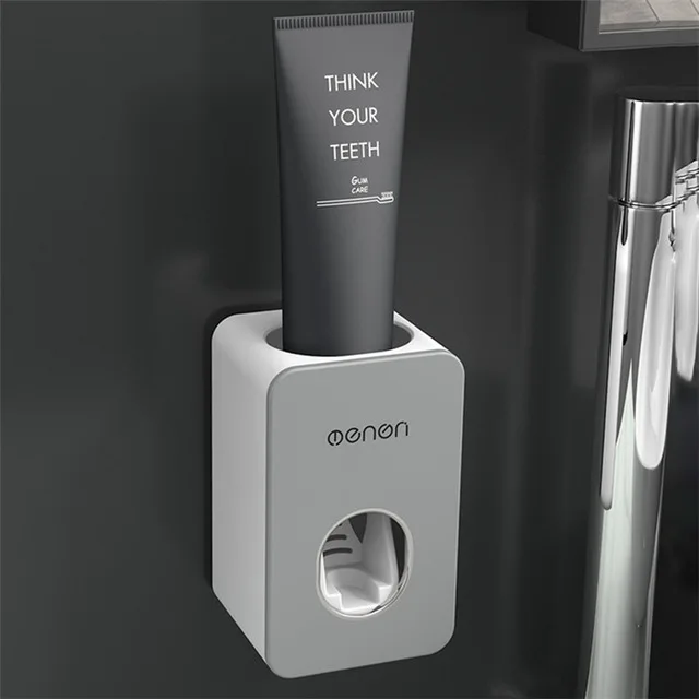 Gray Extruder Держатель для зубной щетки аксессуары подставка для зубной пасты Органайзер стекло для зубной щетки es полка Магнитная Адсорбция с чашкой для дома для ванной - Цвет: Gray Extruder