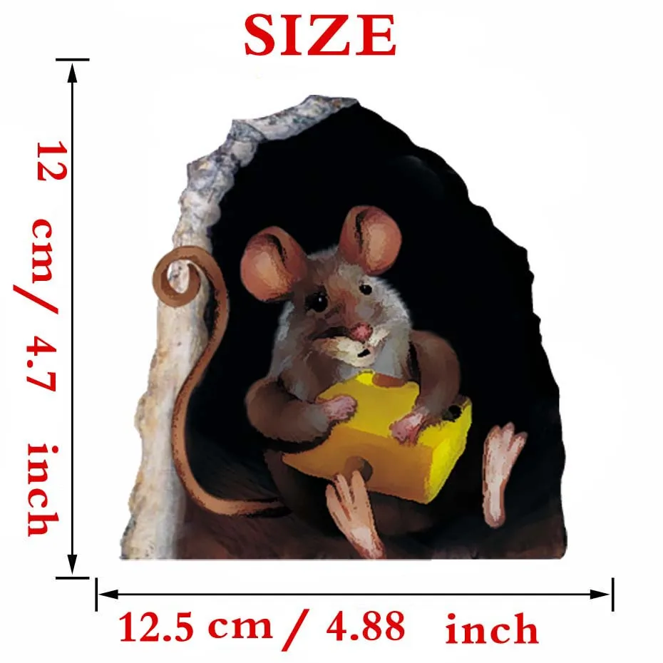 3D Мышь отверстие Мультяшные виниловые наклейки на стену для Спальня детская комната современный Наклейки на стены съемные самоклеящиеся обои стены искусства - Цвет: CS5592