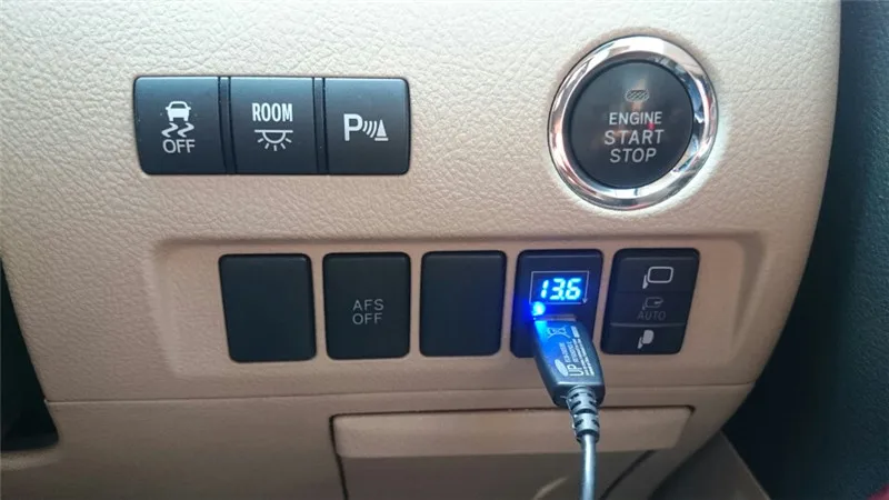 5V 2.1A автомобильное USB зарядное устройство вольтметр измеритель напряжения адаптер прикуриватель для Toyota зарядное устройство мобильного телефона
