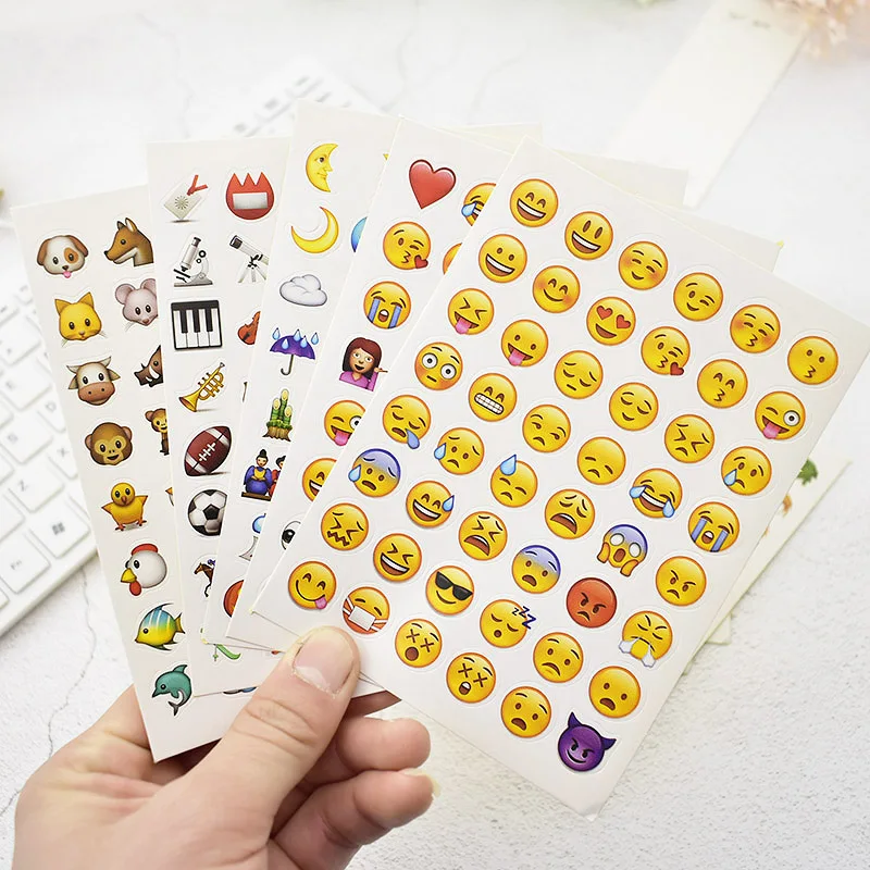 20 шт./пакет Kawaii милые Apple эмодзи лица наклейки с изображением эмоций канцелярские смайлик СТИКЕРЫ школьные принадлежности для детей подарок