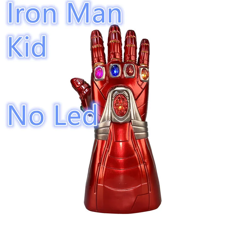 Iron Man Kid No Led 1:1 светодиодный светильник Thanos Gauntlet War cosplay светодиодный перчатки подарок костюм Хэллоуин реквизит - Цвет: Iron Man Kid No Led