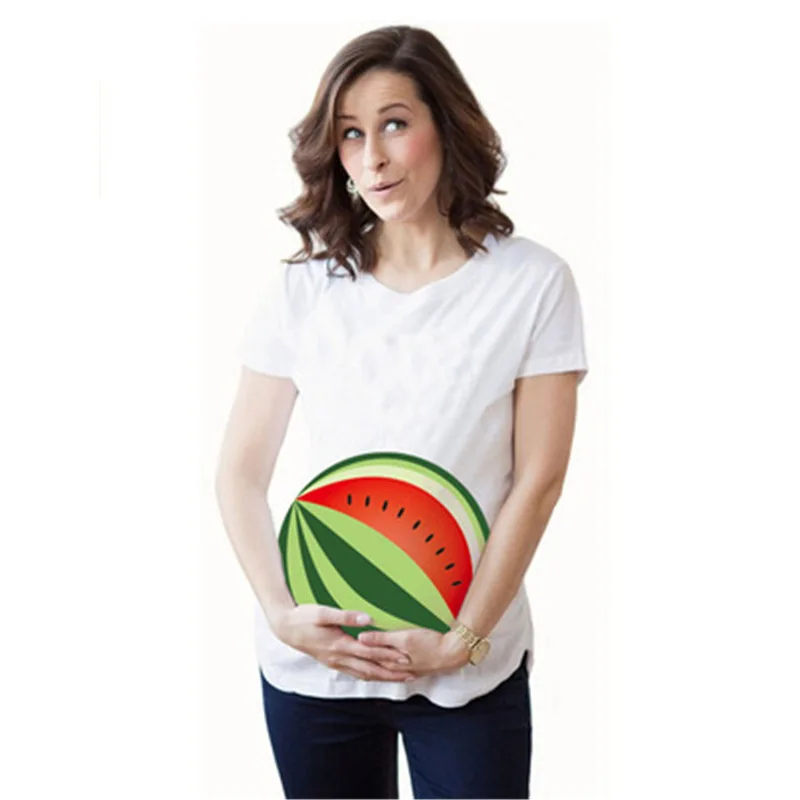 Godier Maternity T-shirt Funny Maternity Clothing Clothes Watermelon Football Printing Pregnant Clothes Cotton Fashion Pregnant Godier Maternity T-shirt Funny Maternity Clothing Clothes Watermelon Football Printing Pregnant Clothes Cotton Fashion Pregnant