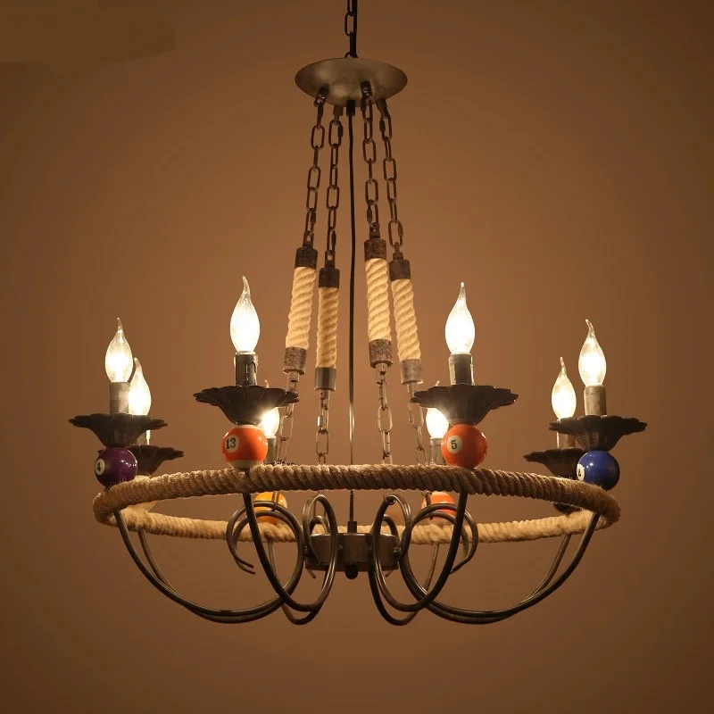 

Retro industry billiards pendant lights decorative lighting Restaurant Cafe clothing shop 3/6/8 heads pendant lamps ZA GY343