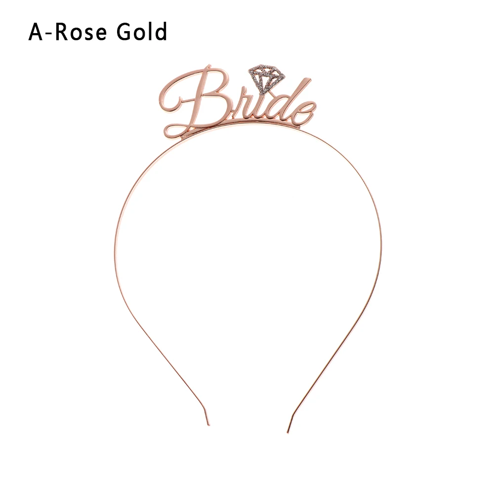 1Pc Tiara Crown Bachelorette Party Wedding Hair Accessories Bride Bridesmaid Headband Bridal Wedding Gift Fashion Hair Jewelry - Metal color: 02
