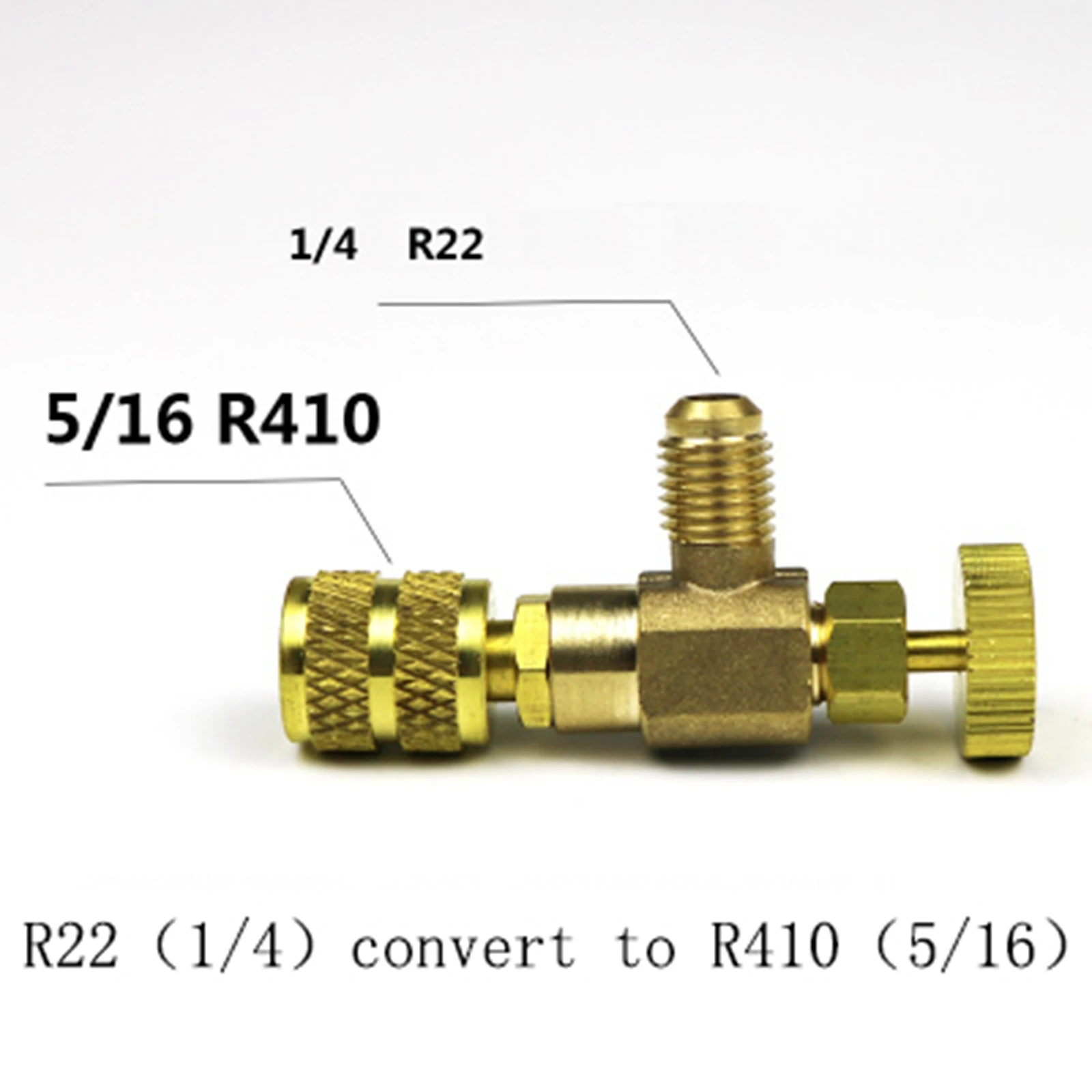 Air Conditioning Refrigerant Safety Valve 1/4 5/16 Refrigeration Charging Adapter