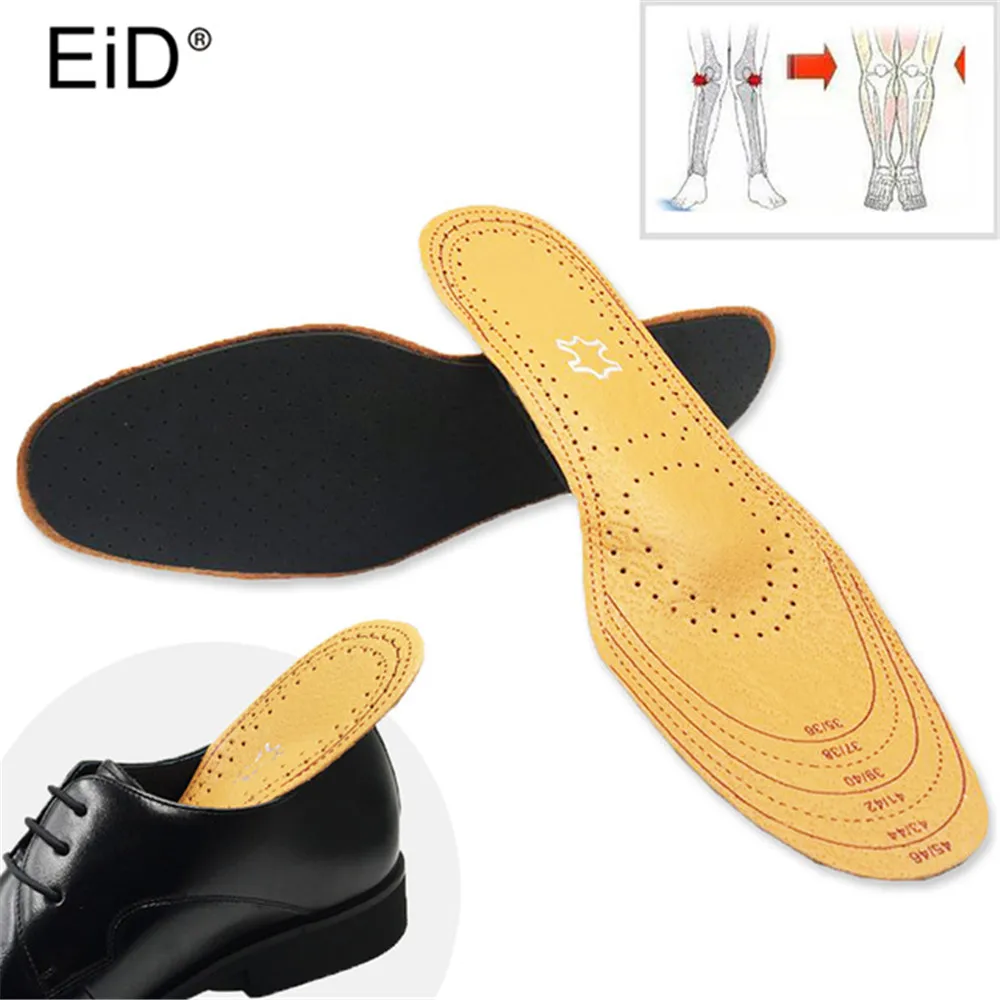 

EID Leather Orthopedic Insoles for man women Shoes Flat Foot Arch Support Orthotic Pads Correction Health Feet Care Insoles