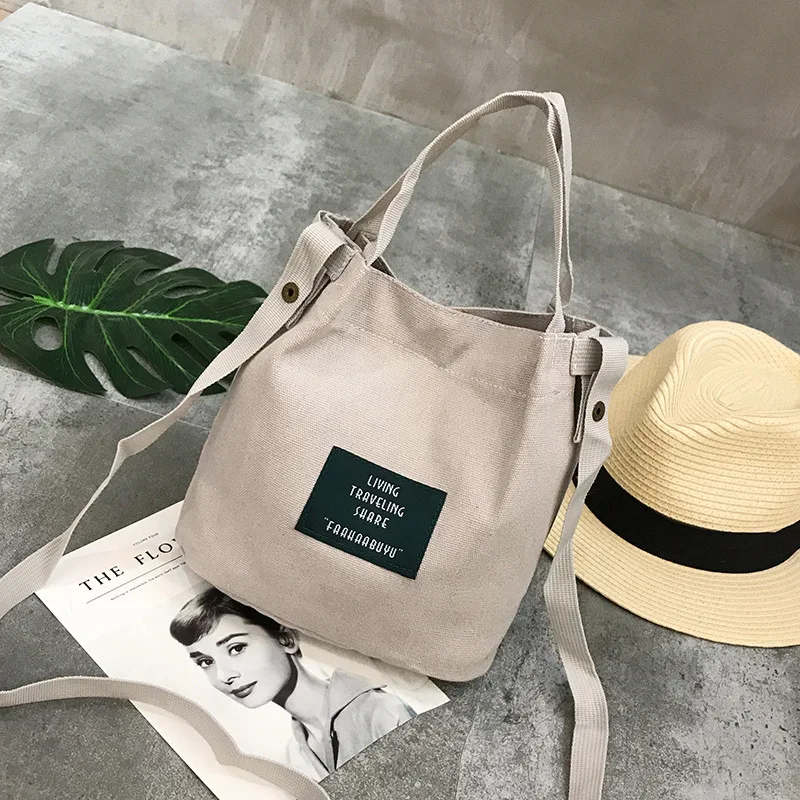 Новые взрывы японский литературный Простой Письмо холст женская наплечная сумка маленькая сумка-мешок зеленая хозяйственная сумка