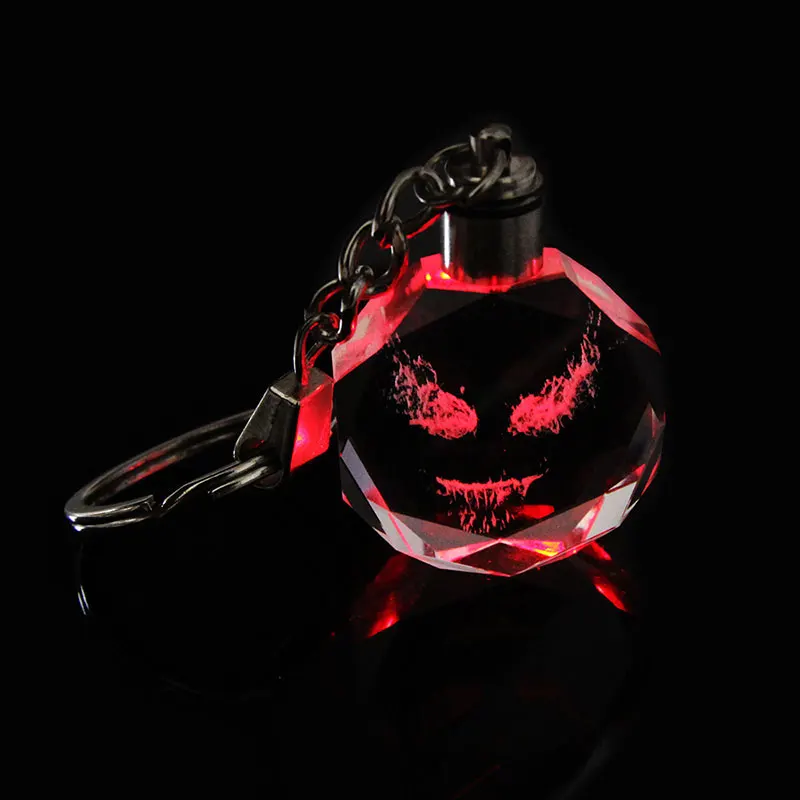 Яд люминесцентный брелок косплэй светодио дный реквизит Свет Прозрачный Кристалл темно человек паук брелок для женщин мужчин подарки на