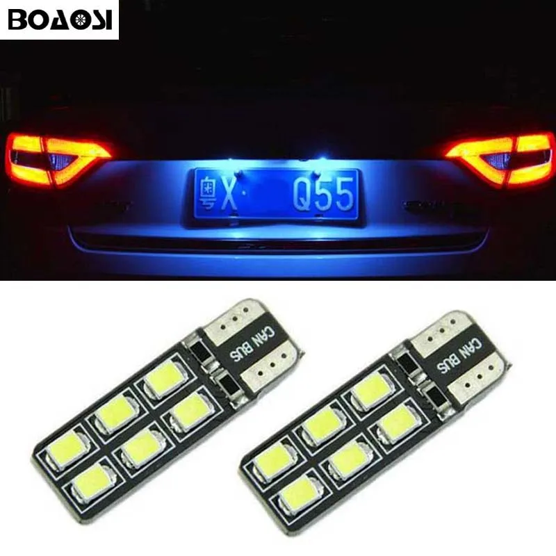 2x T10 SMD 2835 Автомобильный светодиодный номерной знак Авто Canbus светильник W5W 168 194 192