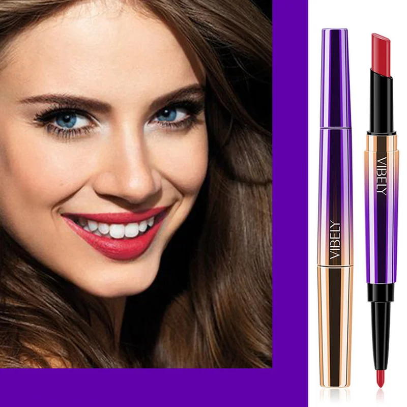 

New Popular Waterproof Women Lipstick Long Lasting Moisturizing Duo Lip Stick Tool Lipstick Moisturizing does not fade