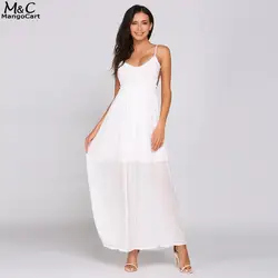 Женское платье 2017 пикантные летние Для женщин длинное платье vestidos пляжное платье Спагетти ремень спинки Кружево лоскутное Одежда для