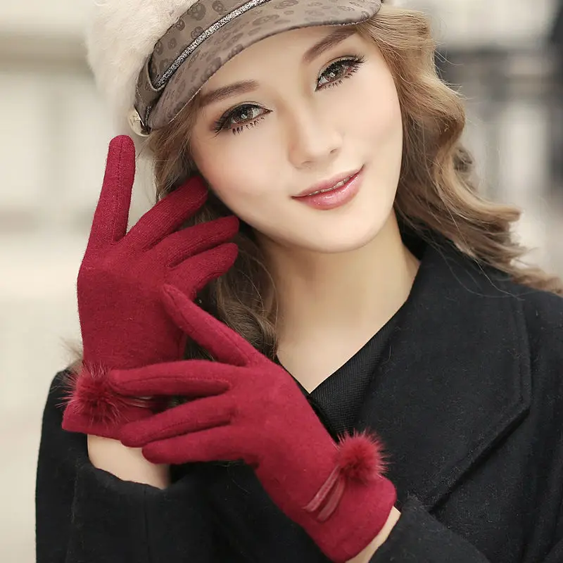 Warm Soft Wool Winter Glove Autumn Knitted Gloves High Quality Women
