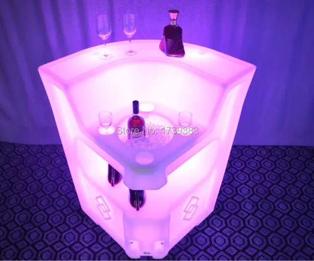 new rechargeable colorful flash led jumbo corner bar counter ir slide on light