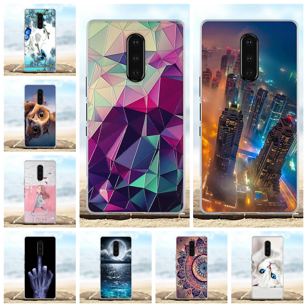 

For Sony Xperia 1 Case Silicone Cover For Sony Xperia 1 Case Flower Cat Funda 6.5 inch Coque Bag For Sony Xperia 1 Phone Cases