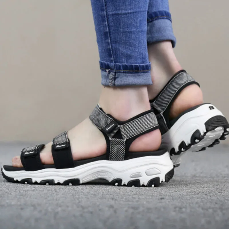 Skechers/женские сандалии гладиаторы на платформе модная удобная повседневная обувь