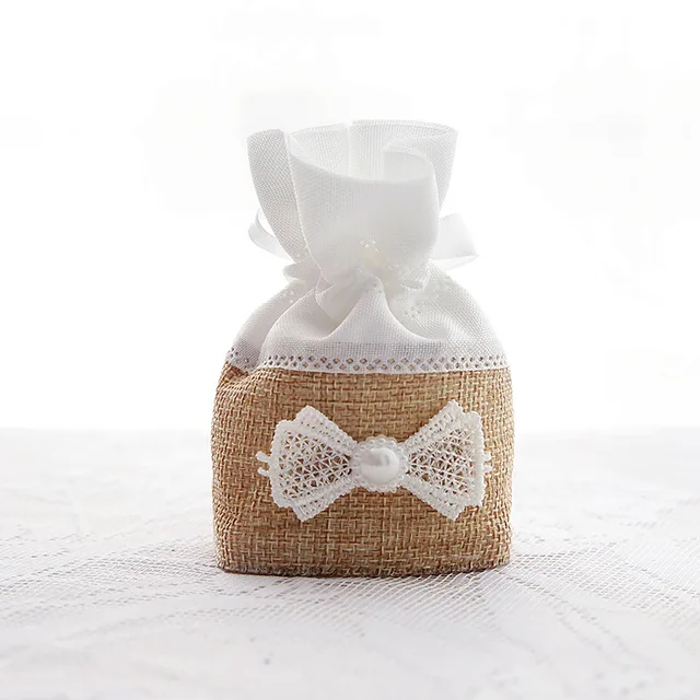 Buy 2017 new design Elegant favor bag ,fabric candy