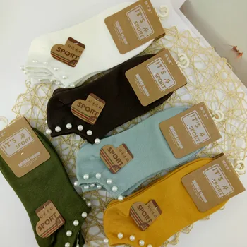 

Fashion Pearl Boat Socks Spring and Summer Women's Cotton Short Tube Four Seasons Socks