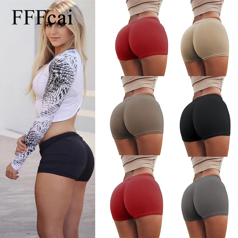 

Sexy Yoga Shorts Women Sports Wear Fitness Short Pants Skinny Female Push Up Gym Clothing Solid Color Elastic Breathable Flex