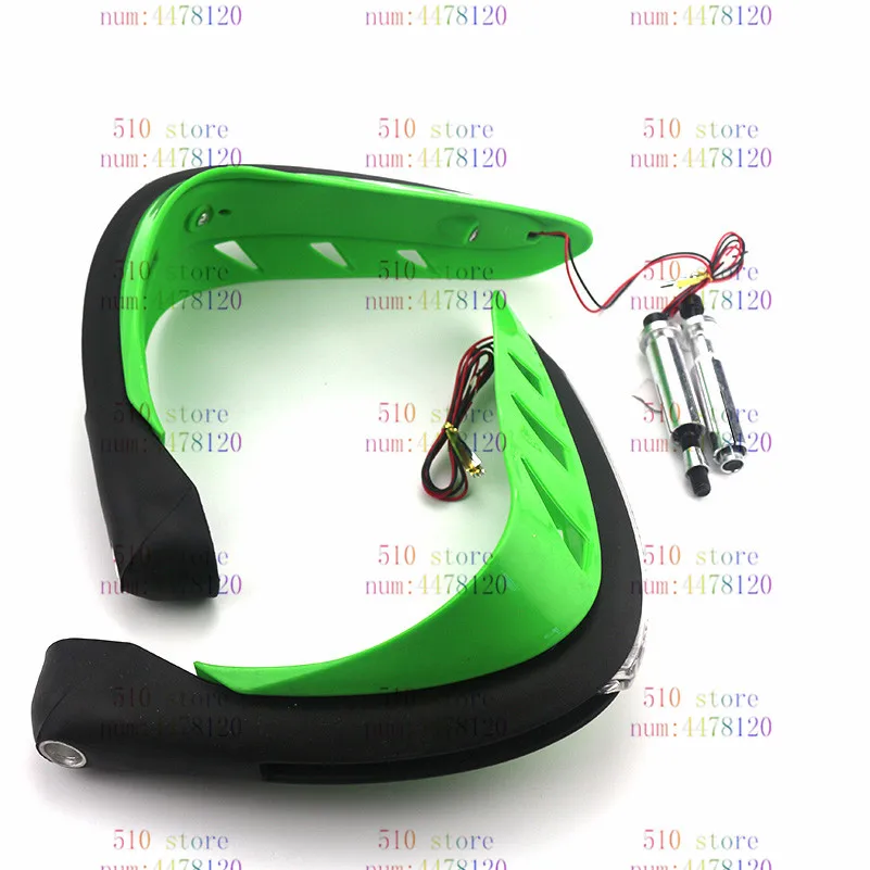 Хорошее качество зеленый мотоцикл 7/" Handguard 22 мм мотокросса ручная Защита белый светодиодный указатель поворота для KAWASAKI KLX 250 450