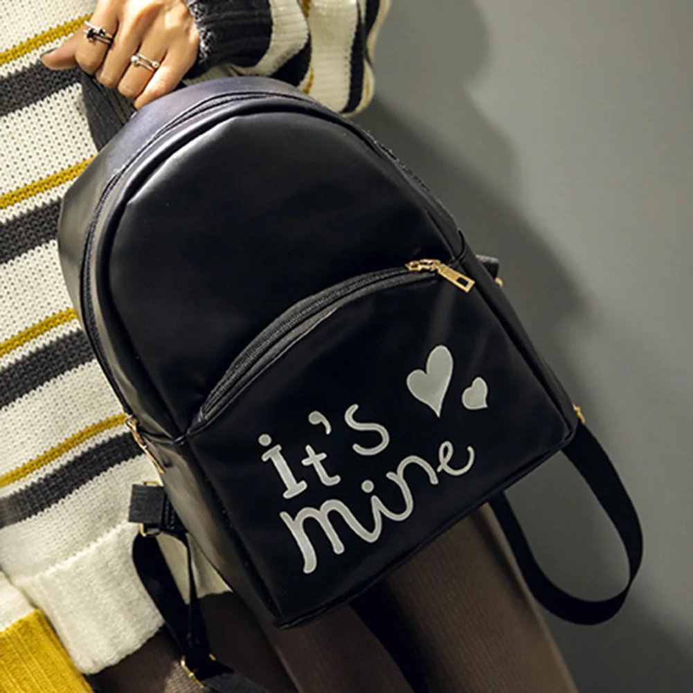 Модный рюкзак для девочек-подростков; школьный рюкзак с буквенным принтом из искусственной кожи; женский рюкзак для путешествий; Mochila Feminina