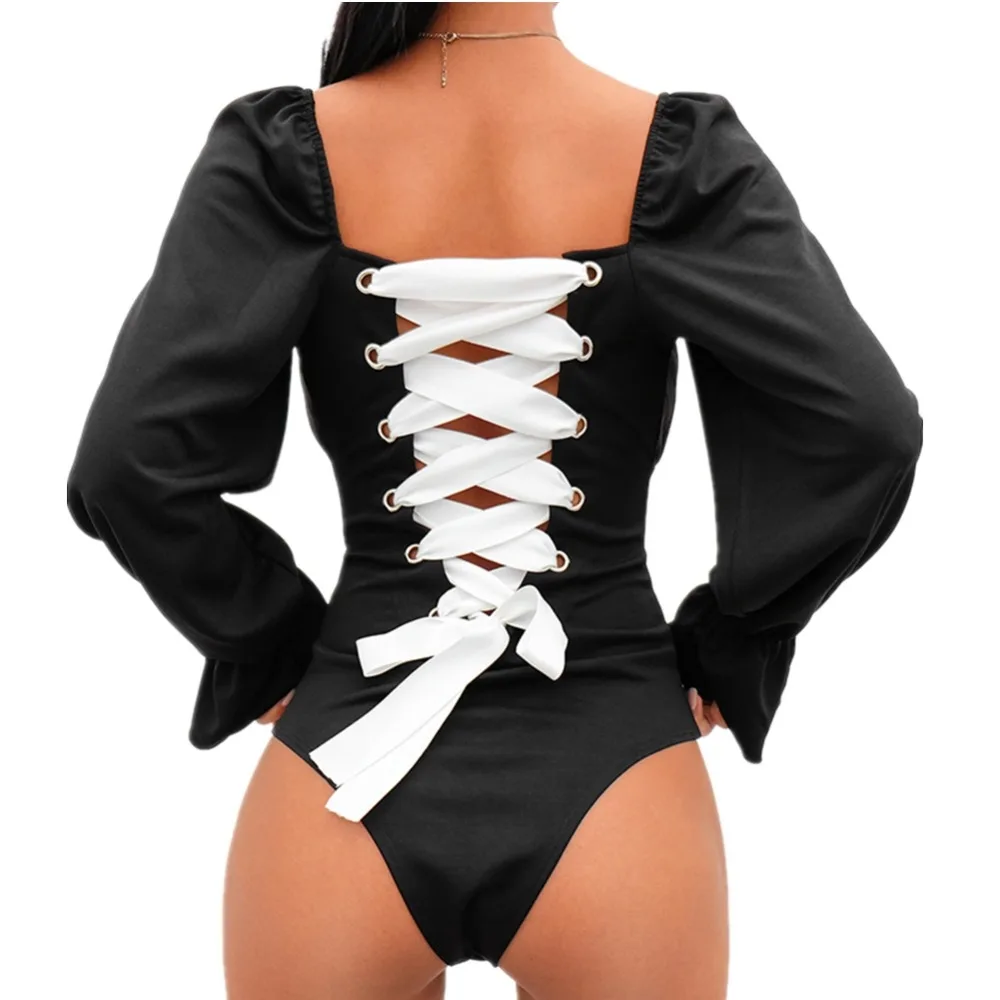 Для женщин Сексуальная спинки крест кружево Up Skinny Лоскутная Корректирующие боди для женские спортивные костюмы Комбинезоны малышек Новый