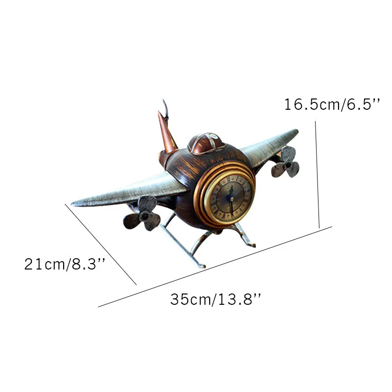Ретро самолет будильник DIY домашний декор Самолет настольные часы и винный бар магазин одежды Декор Ретро часы
