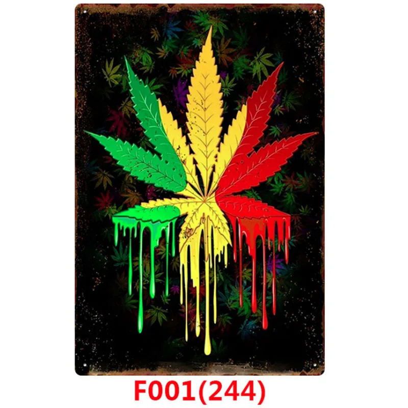 California Weed Retro Metal Tin Signs Poster Marijuana Vintage Tinplate Poster Bar Cafe Wall Decoration Poster 20*30cm