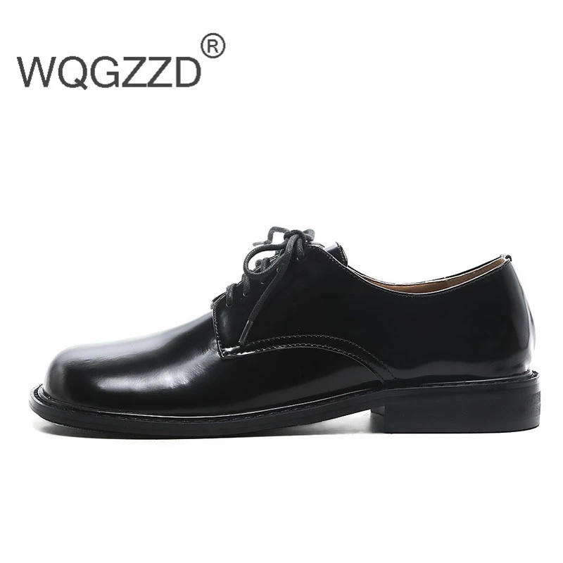 À Femmes Zapatos Lacets Oxford Femme De Véritable Pour 2018 Chaussures Luxe Cuir Plates Mujer En OvqafEBw