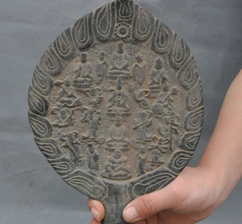 

Old Chinese buddhism bronze Maitreya Buddha Kwan-yin Gods Statue Bronze Mirrors